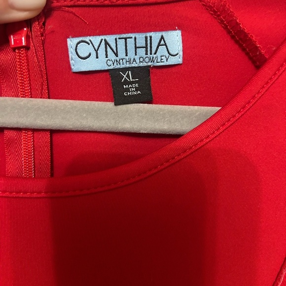 Cynthia Rowley Red Hot Sleeveless Fit Flare Scuba Knit Dress size XL - Picture 5 of 5